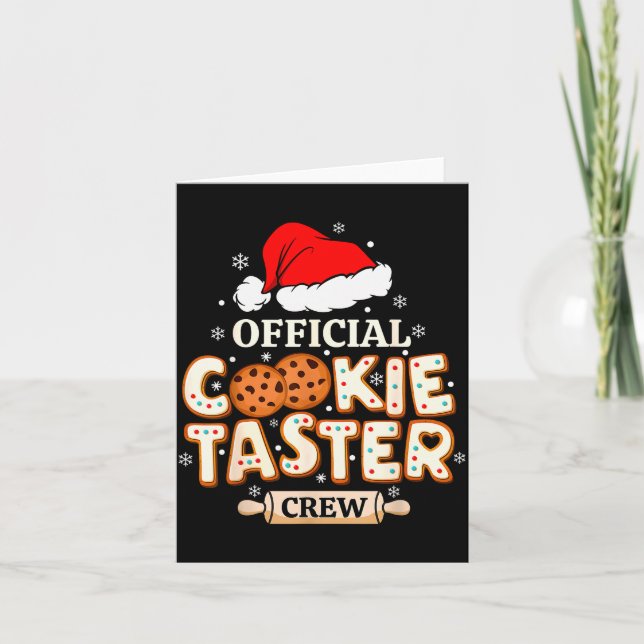 Cartão Cookie Taster Crew, Funny Christmas Baking Team  (Frente)
