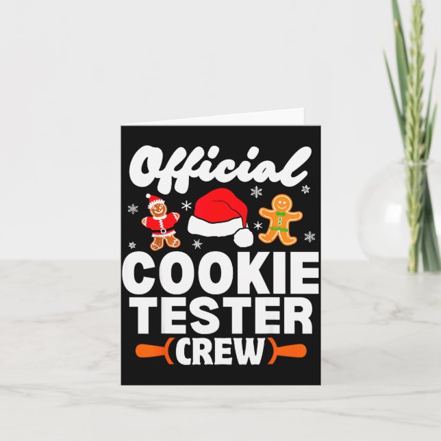 Cartão Cookie Tester Crew Christmas Baking Xmas Pajamas  (Frente)