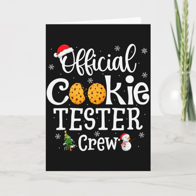 Cartão Cookie Tester Crew Family Baking Team Christmas  (Frente)