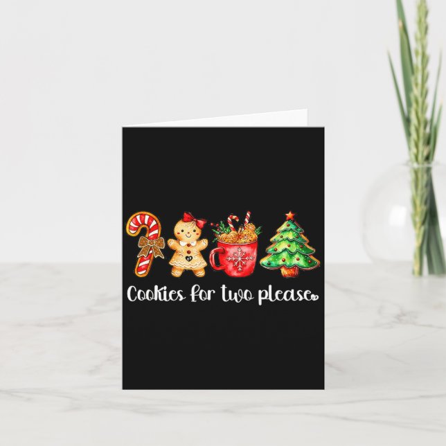 Cartão Cookies For Two Please,christmas Pregnancy Announc (Frente)