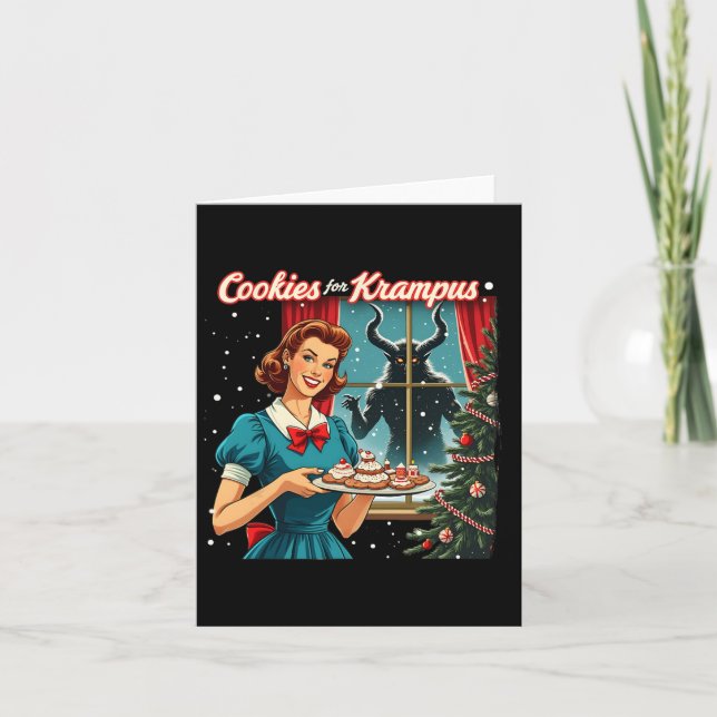 Cartão Cookies Para Krampus Engraçado Natal Xmas Krampus  (Frente)