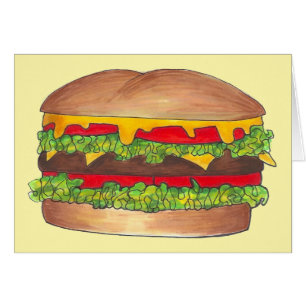 Cartão Cookout Hamburger Burger Cheeseburger Comida rápid