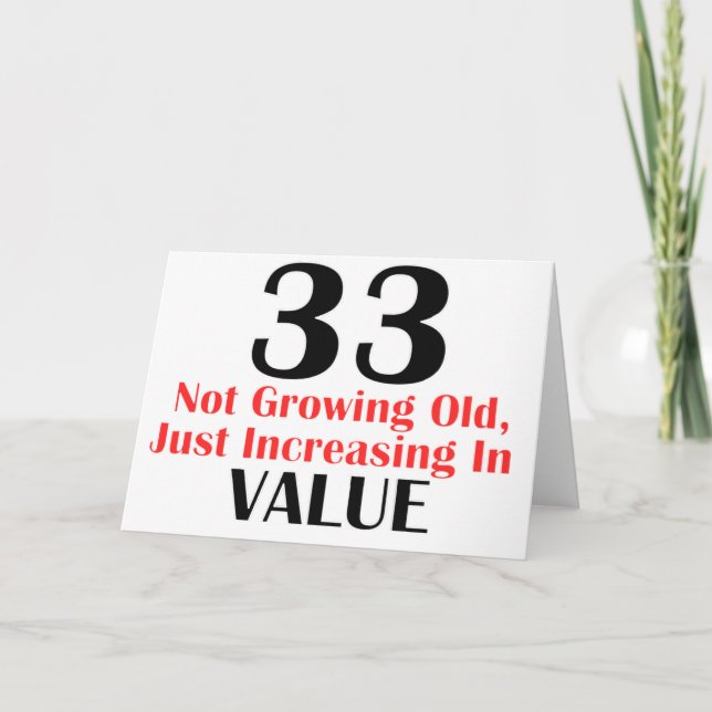 CARTÃO COOL 33 YEARS OLD BIRTHDAY DESIGNS (Frente)