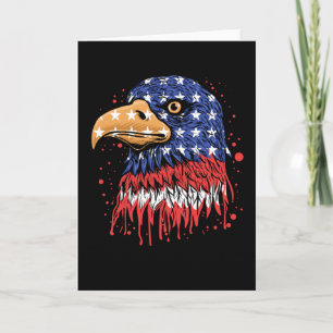 Cartão Cool American Flag Eagle Art - USA flag
