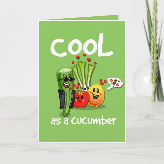 Cartão Cool as a Cucumber Greetings Card (Frente)