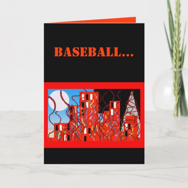 Cartão Cool Black & Orange SF Sports Fan Baseball Card (Frente)