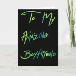 Cartão Cool Blue & Green "To my Boyfriend"