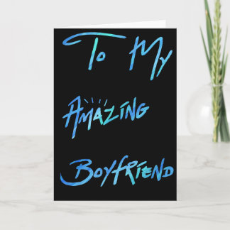 Cartão Cool Blue Paint Look "To my Boyfriend" Card