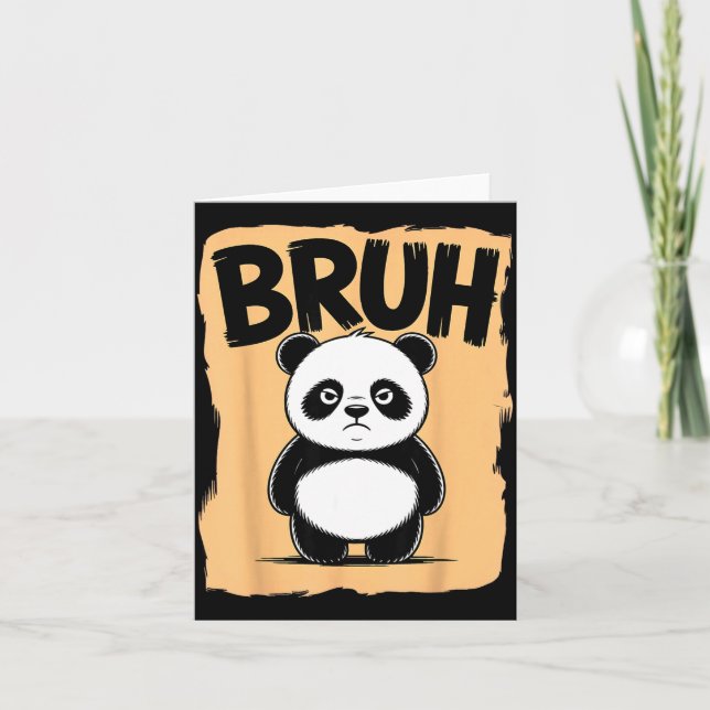 Cartão Cool Bruh Panda Men Women Kids Teens Funny Bruh Pa (Frente)