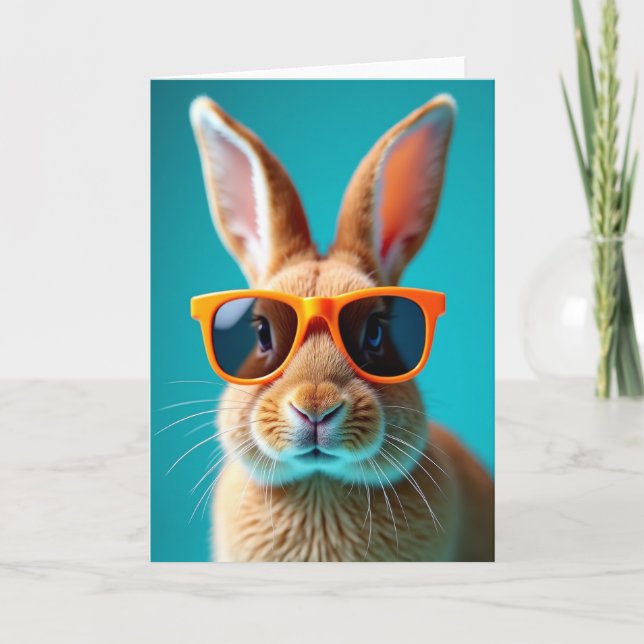 Cartão Cool Bunny Portrait Card (Frente)