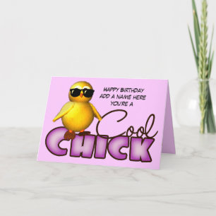 Cartão Cool Chick Personalized Greetings Cards
