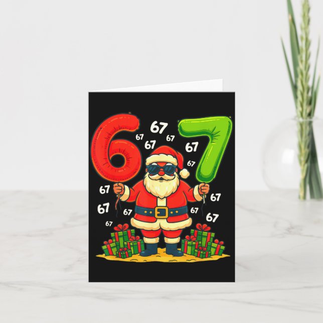 Cartão Cool Christmas Six Seven Santa Claus 6 7 Funny Gen (Frente)