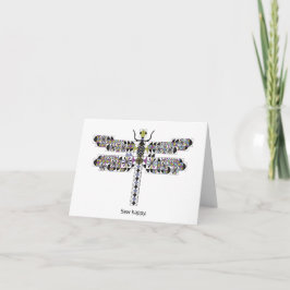 Cartão Cool Dragonfly Diva Quilt Note Card