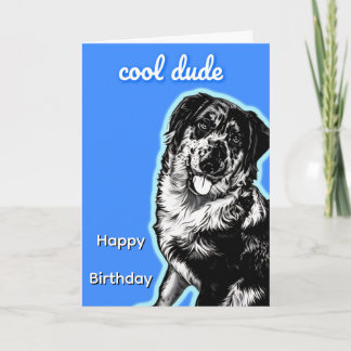 Cartão Cool Dude Australian Shephard Folded Greeting Card