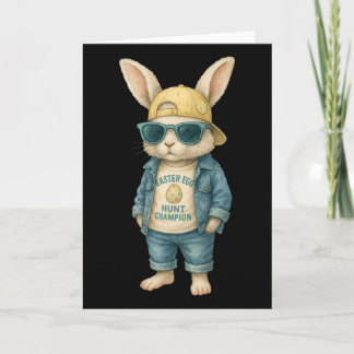 Cartão Cool Easter Bunny With Sungles For Boys Teens Men 