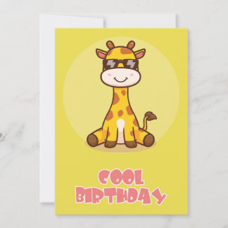 Cartão Cool giraffe Flat Greeting Card