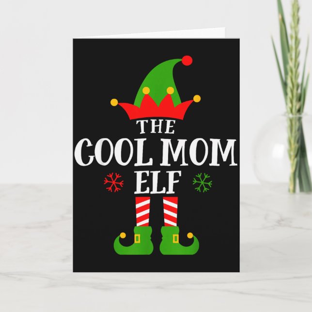 Cartão Cool Mom Elf Funny Matching Family Christmas Pajam (Frente)