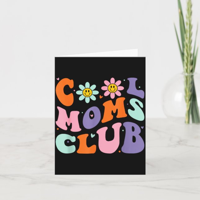 Cartão Cool Moms Club Retro Groovy Mom Mommy Mama Mothers (Frente)