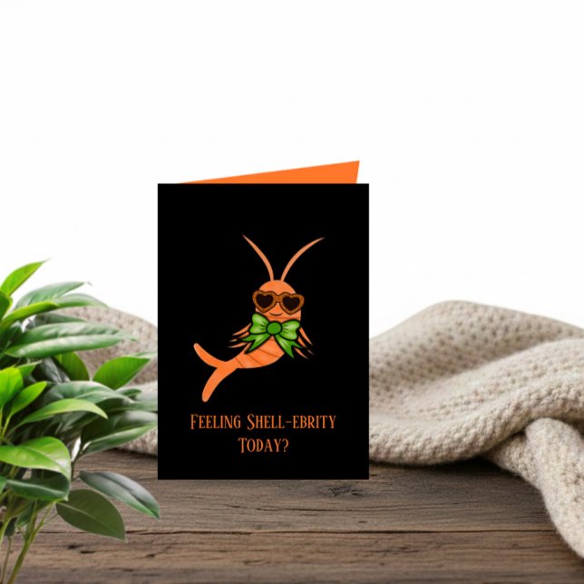 Cartão Cool orange birthday shrimp (Criador carregado)