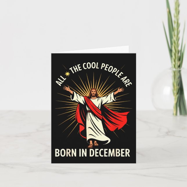 Cartão Cool People Are Born In December Christian Christm (Frente)
