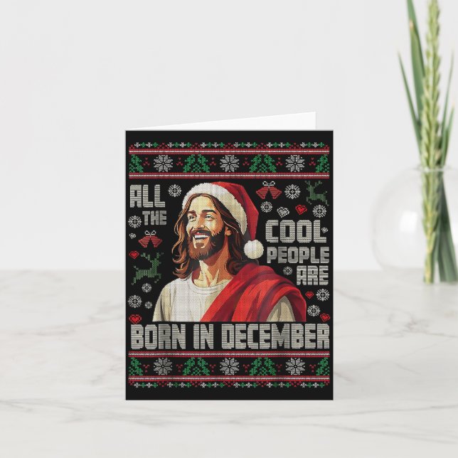 Cartão Cool People Are Born In December Christian Christm (Frente)