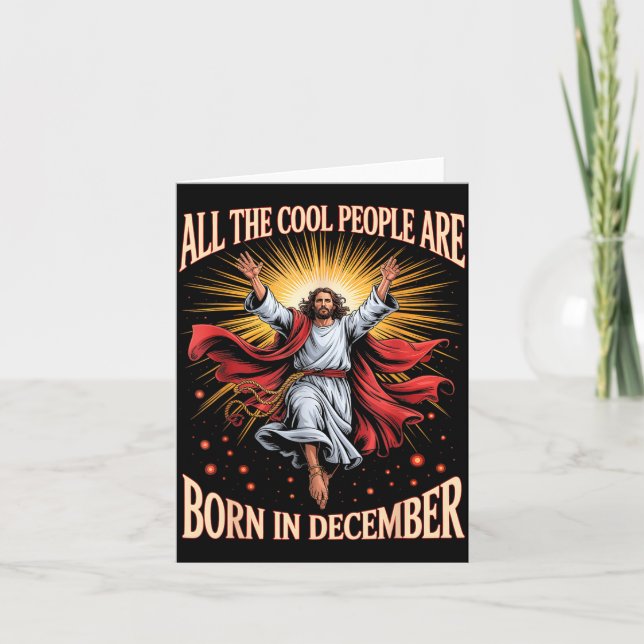 Cartão Cool People Are Born In December Christian Xmas Bi (Frente)