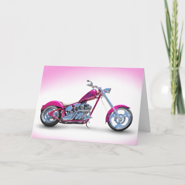 Cartão Cool Pink Chopper Postcard (Frente)