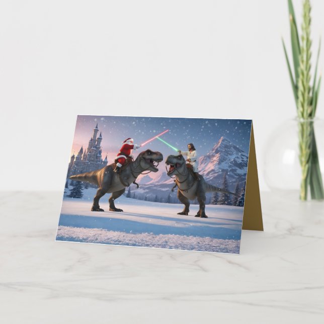 Cartão Cool Santa and Jesus Christmas (Frente)