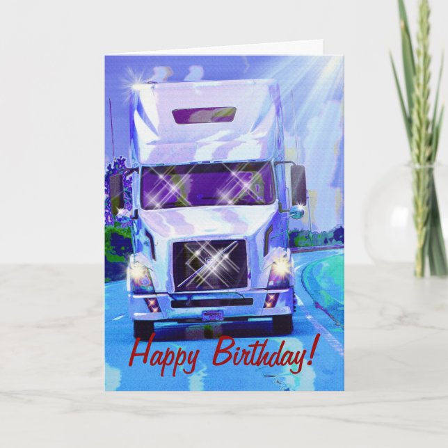 Cartão COOL TRUCK Funny Trucker Birthday Cards (Frente)