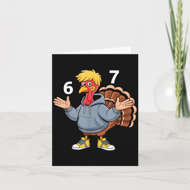 Cartão Cool Turkey 67 Funny Hip Hop Hoodie 67 Thanksgivin (Frente)