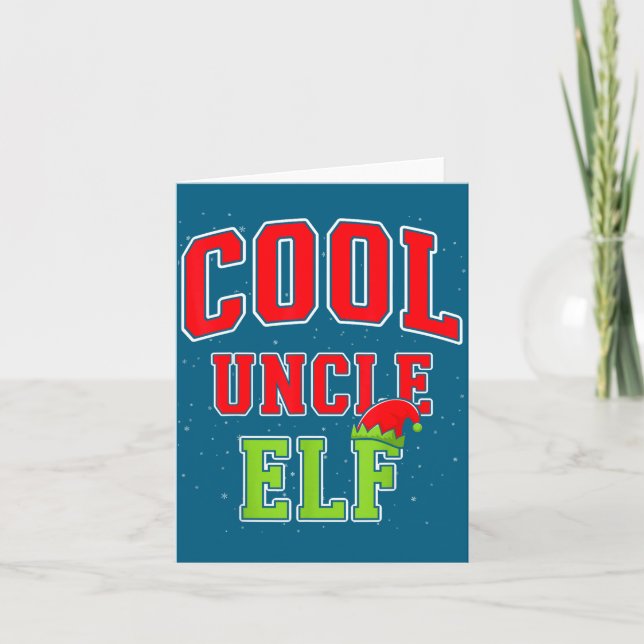 Cartão Cool Uncle Elf Christmas Family Matching Group Xma (Frente)