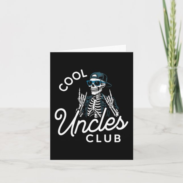 Cartão Cool Uncles Club Shirt Funny Skeleton Men Uncle  (Frente)