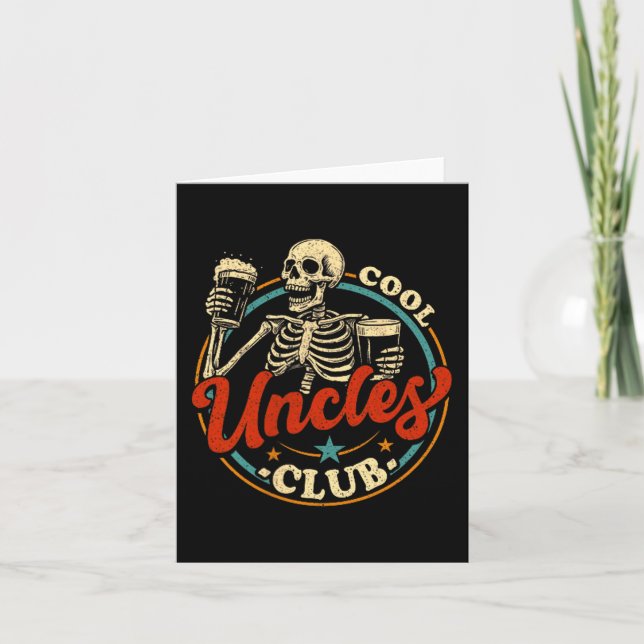 Cartão Cool Uncles Club Shirt Uncle Skeleton Men Fathers  (Frente)