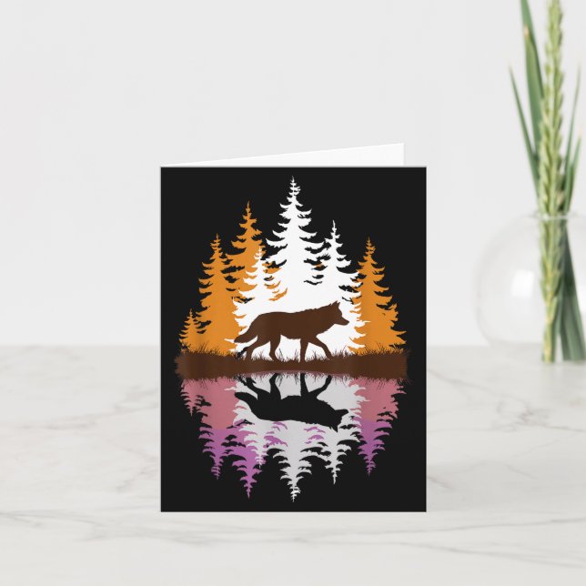 Cartão Cool Wolf Art For Men Women Howling Wolf Wolves Lo (Frente)