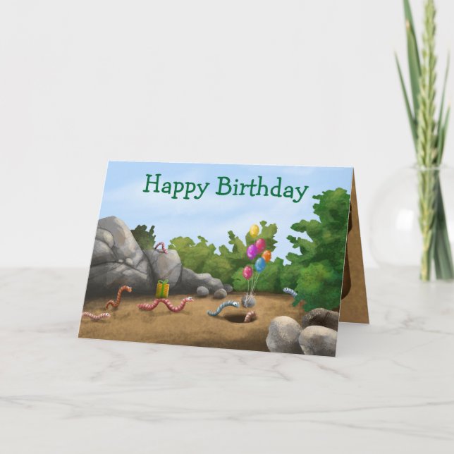 Cartão Cool Worm Birthday Card (Frente)
