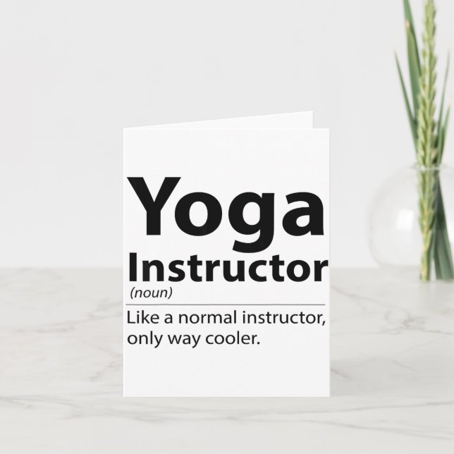 Cartão Cool Yoga Instructor Definition Funny Yoga Lover  (Frente)