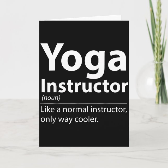 Cartão Cool Yoga Instructor Definition Funny Yoga Lover  (Frente)