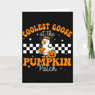 Cartão Coolest Goose At The Pumpkin Patch Autumn Fall For