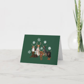 Cartão Coonhound Antlers Green