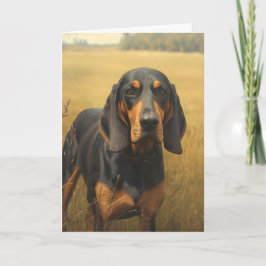 Cartão Coonhound Preto e Castanho
