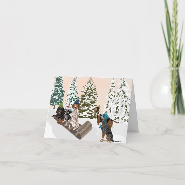 Cartão Coonhound Sledim (Frente)