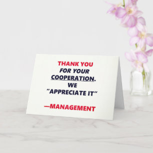 Cartão Cooperação Engraçado Obrigado Escritório Humor