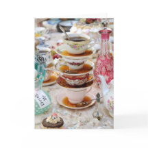 Copas de chá em uma festa