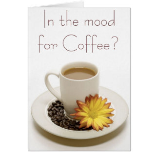 Cartão Copo de café bonito com flor