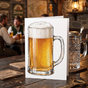 Cartão Copo de Cerveja Fria Espumante Bebedor