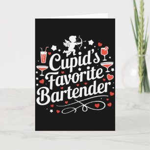 Cartão Copo do Barman Favorito do Cupido Bebida Engraçada