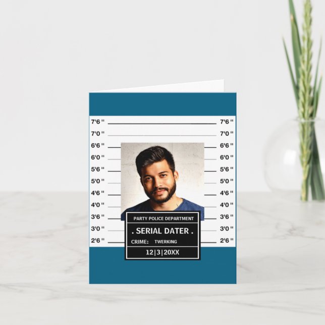 Cartão Copo Engraçado de Mugshot  (Frente)
