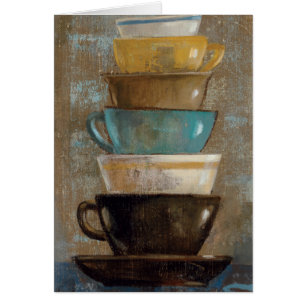 Cartão Copos de café empilhados