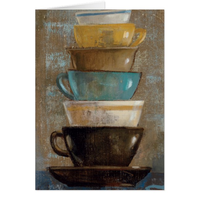 Cartão Copos de café empilhados (Frente)