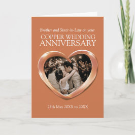 Cartão Copper 7th wedding anniversary photo card